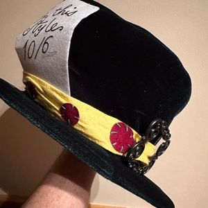 Vintage Velvet Mad Hatter Hat Alice in Wonderland adjustable OS Elope